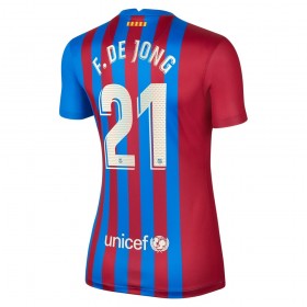 Billige Fotballdrakter FC Barcelona F.De Jong 21 Dame Hjemmedraktsett 2021/22 Kortermet